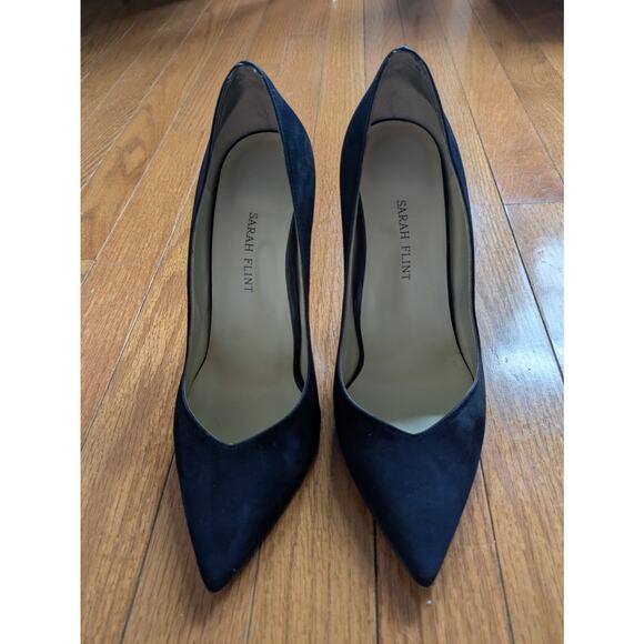 Sarah Flint Jay 100 Suede Navy Cheetah Pumps Size 38.5 IT 8-8.5 US - Picture 4 of 9